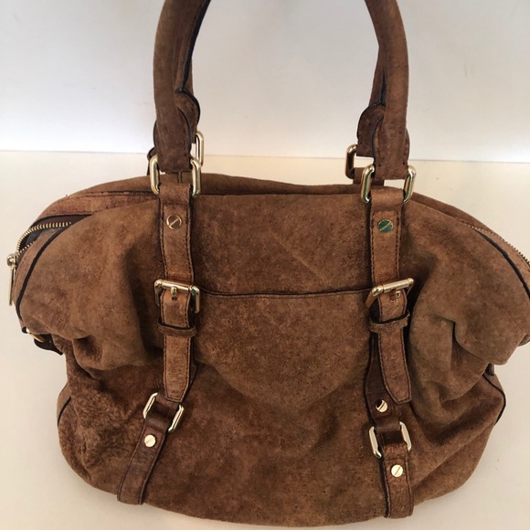 RARE -Michael Kors Bedford Ostrich bowling satchel - Picture 2 of 8